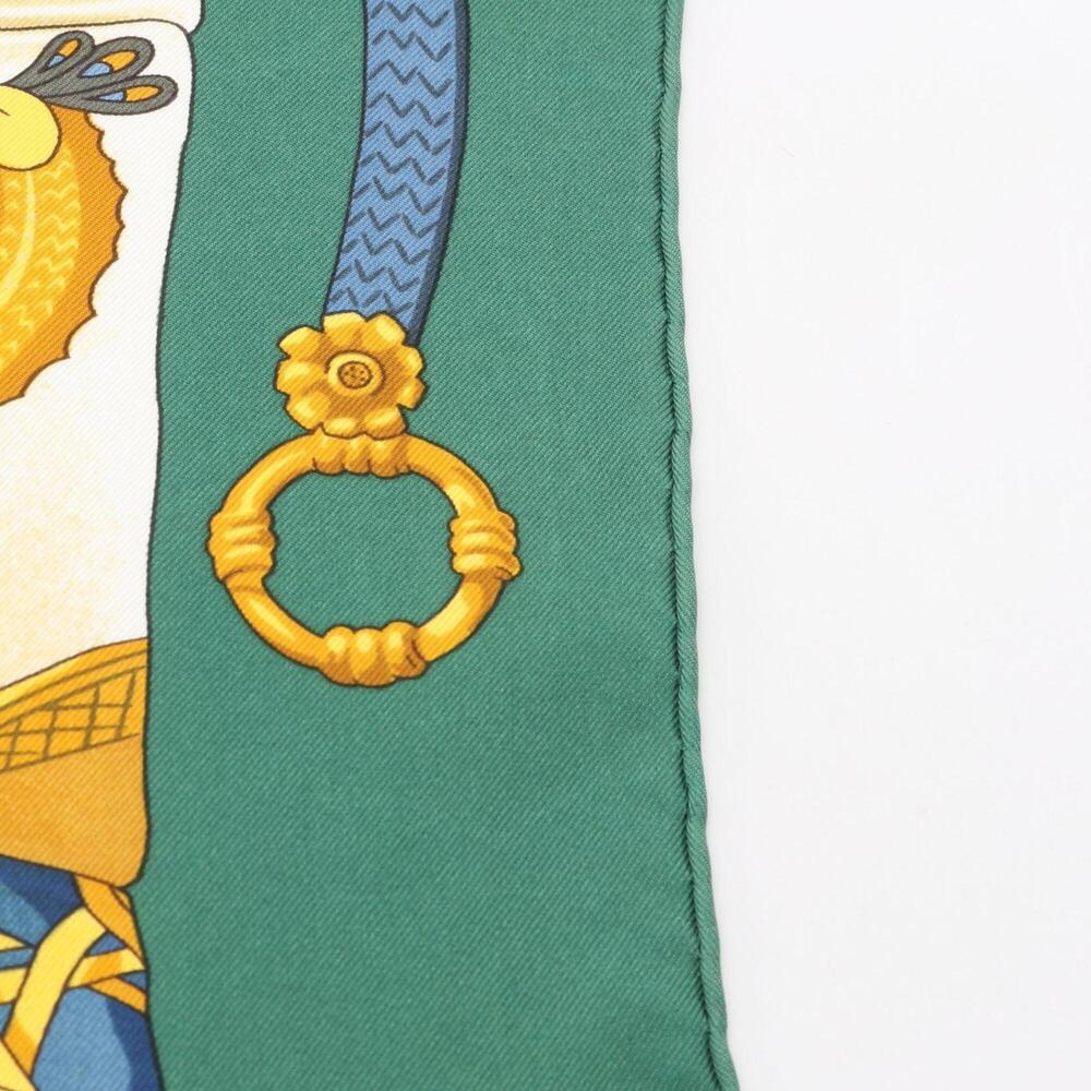 HERMES Green Silk Scarf - Picture 5 of 7